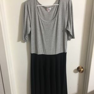 Lularoe 2XL Nicole Dress. Grey and black - Used